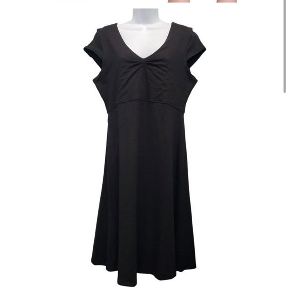 🐸 Horny Toad Rosemarie Dress Women Sz M Black Heathered Tencel Organic Cotton - Picture 5 of 9